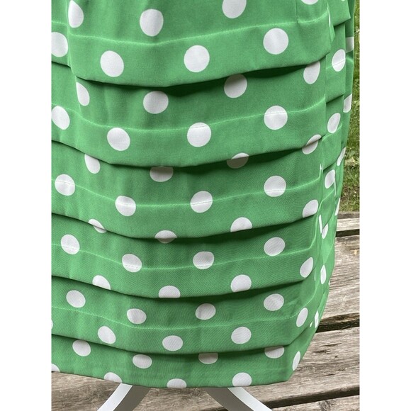 ROZ & ALI Women Sz 16 Green Dress White Polka Dot Wide Spandex Belt Sleeveless - Picture 6 of 16